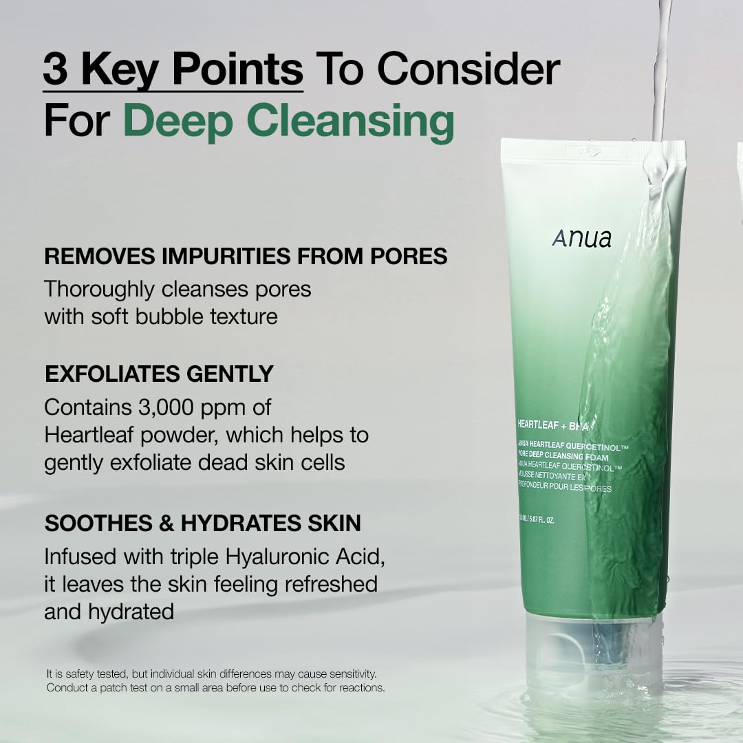 Deep Cleansing Foam, BHA for pores, Korean skincare