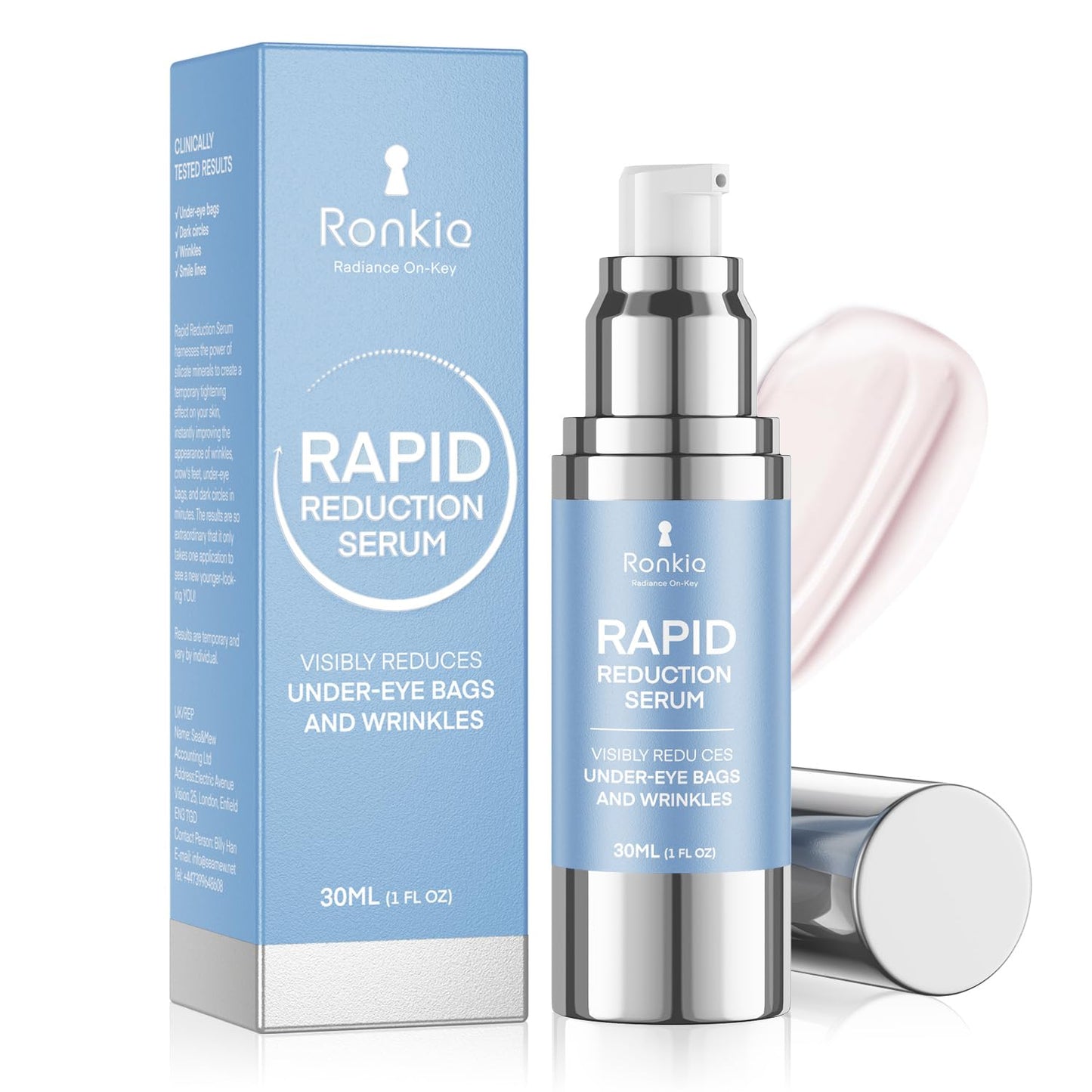 RONKIE Instant Face Lift Cream: Rapid Reduction Eye Serum Firms Under Eye Bags and Wrinkles for Middle-aged Women Before Dating & Work 1 Fl Oz