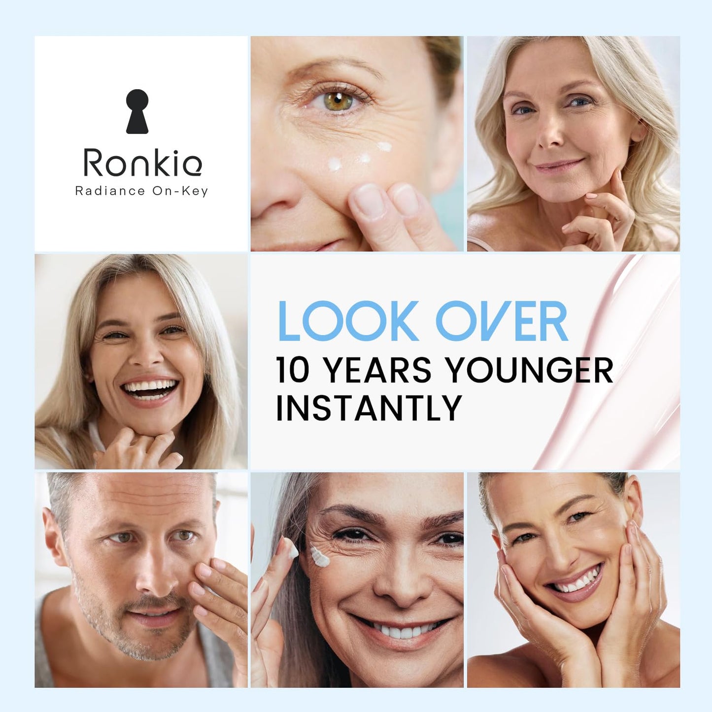 RONKIE Instant Face Lift Cream: Rapid Reduction Eye Serum Firms Under Eye Bags and Wrinkles for Middle-aged Women Before Dating & Work 1 Fl Oz