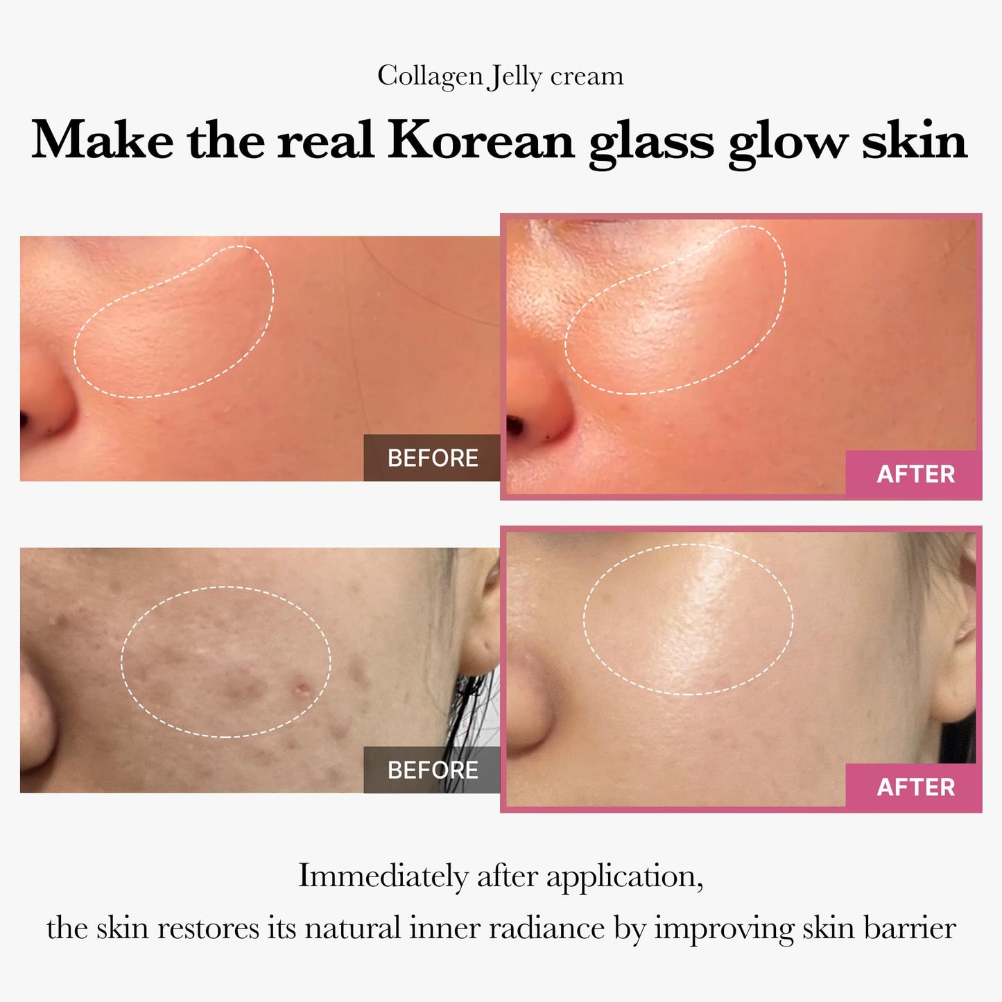 Collagen Jelly Cream with Niacinamide for 24h glow, firm skin & deep hydration.