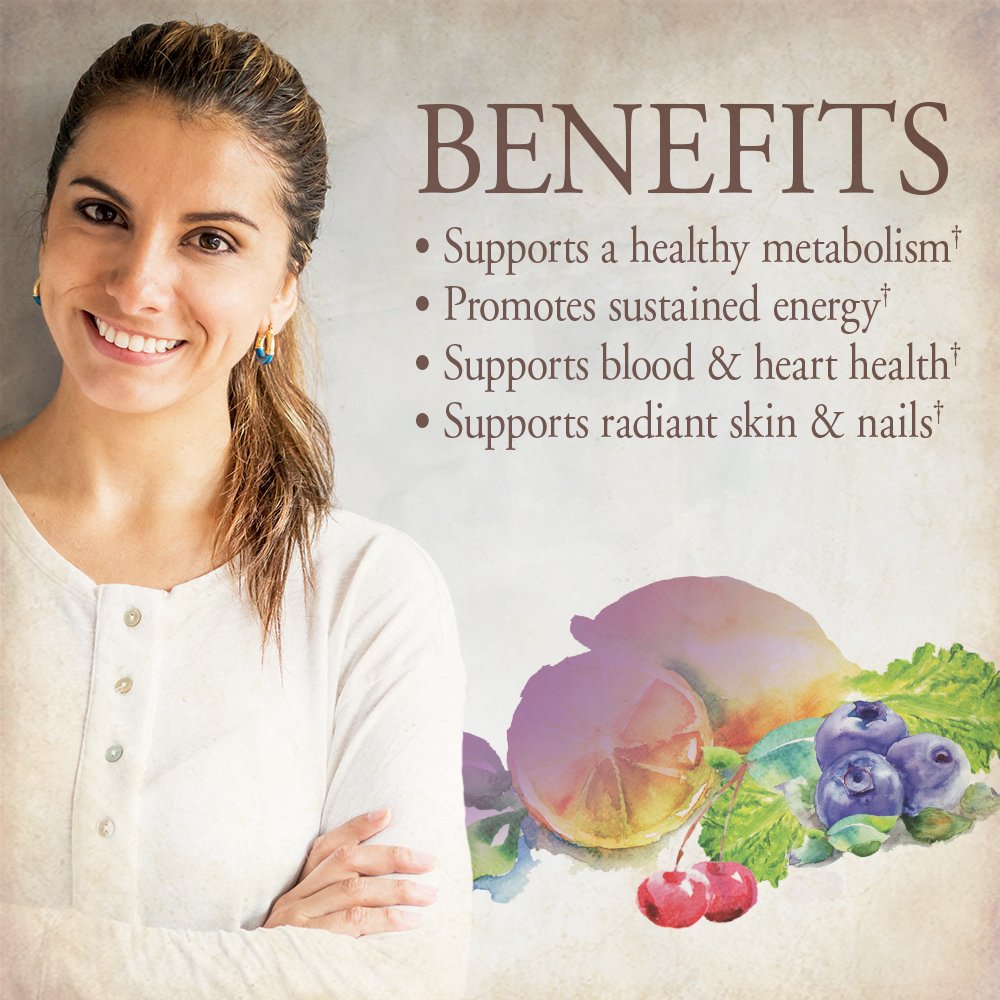 Garden of Life Women’s Multivitamin, 60 tablets, organic, vegan, with iron and biotin for energy, hair, skin, and nails.