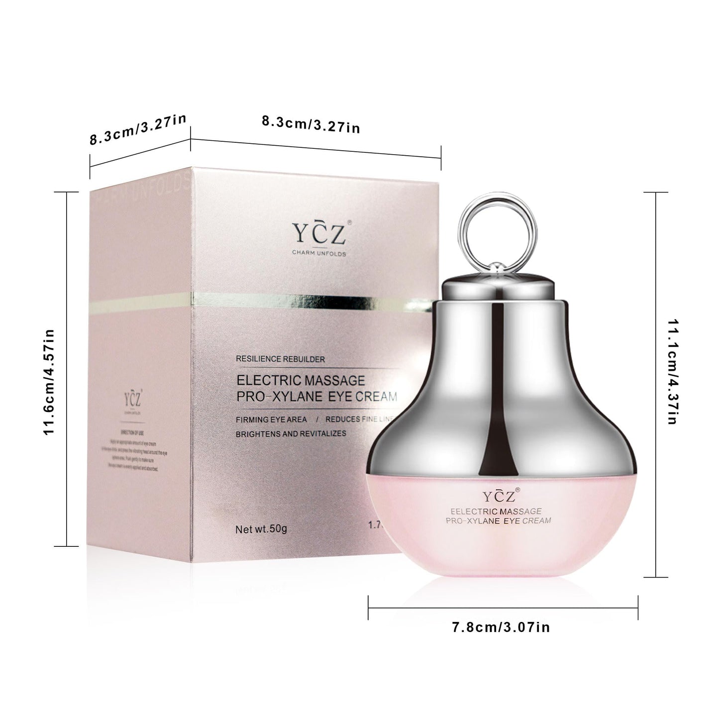 ChatGPT: Ycz Electric Massage Eye Cream with gentle vibration refreshes tired eyes, reduces dark circles, firms skin, smooths fine lines, and moisturizes for anti-wrinkle care.