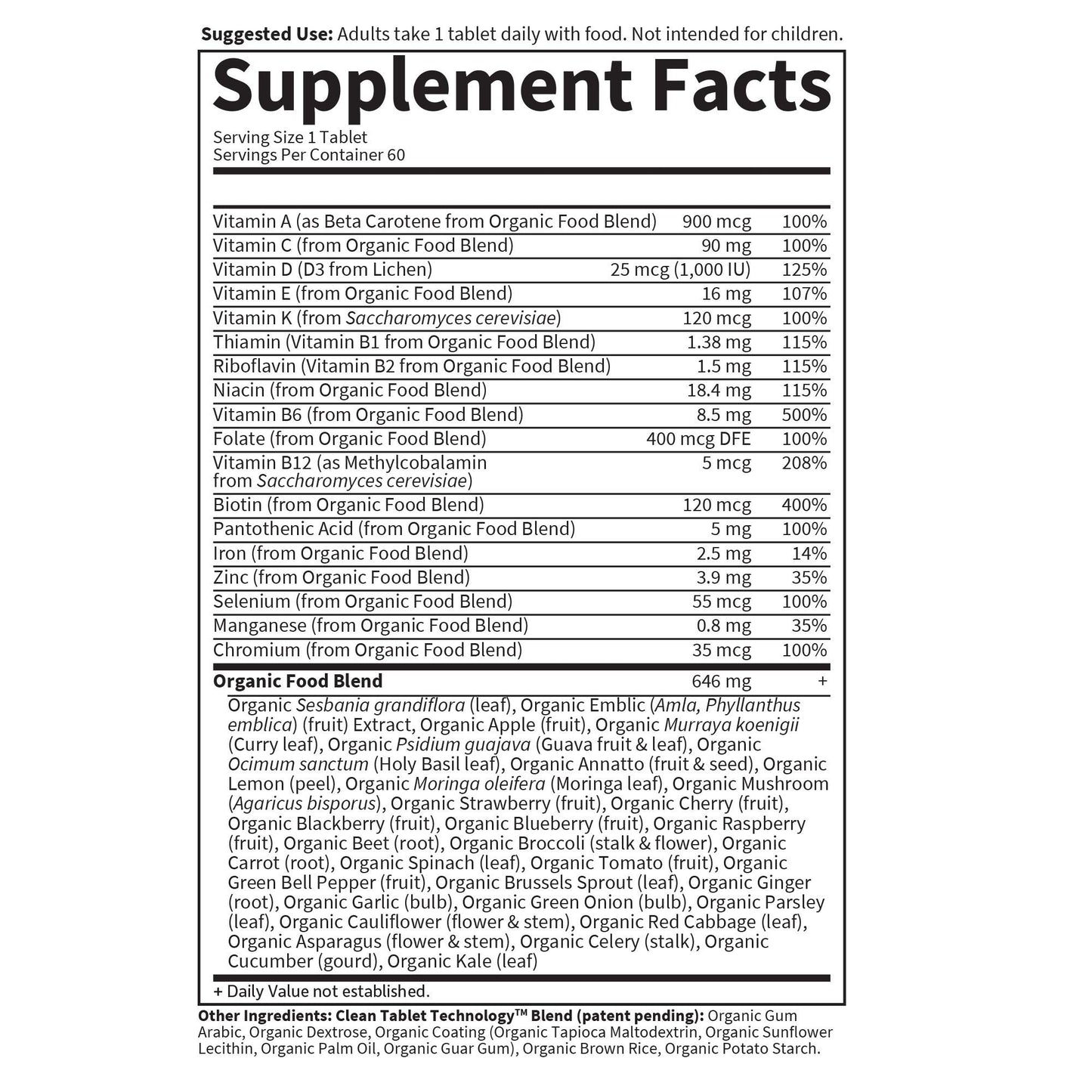 Garden of Life Women’s Multivitamin, 60 tablets, organic, vegan, with iron and biotin for energy, hair, skin, and nails.