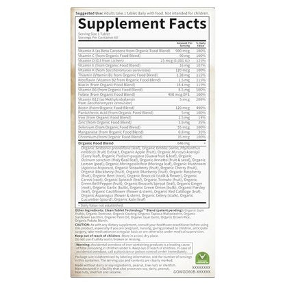 Garden of Life Women’s Multivitamin, 60 tablets, organic, vegan, with iron and biotin for energy, hair, skin, and nails.