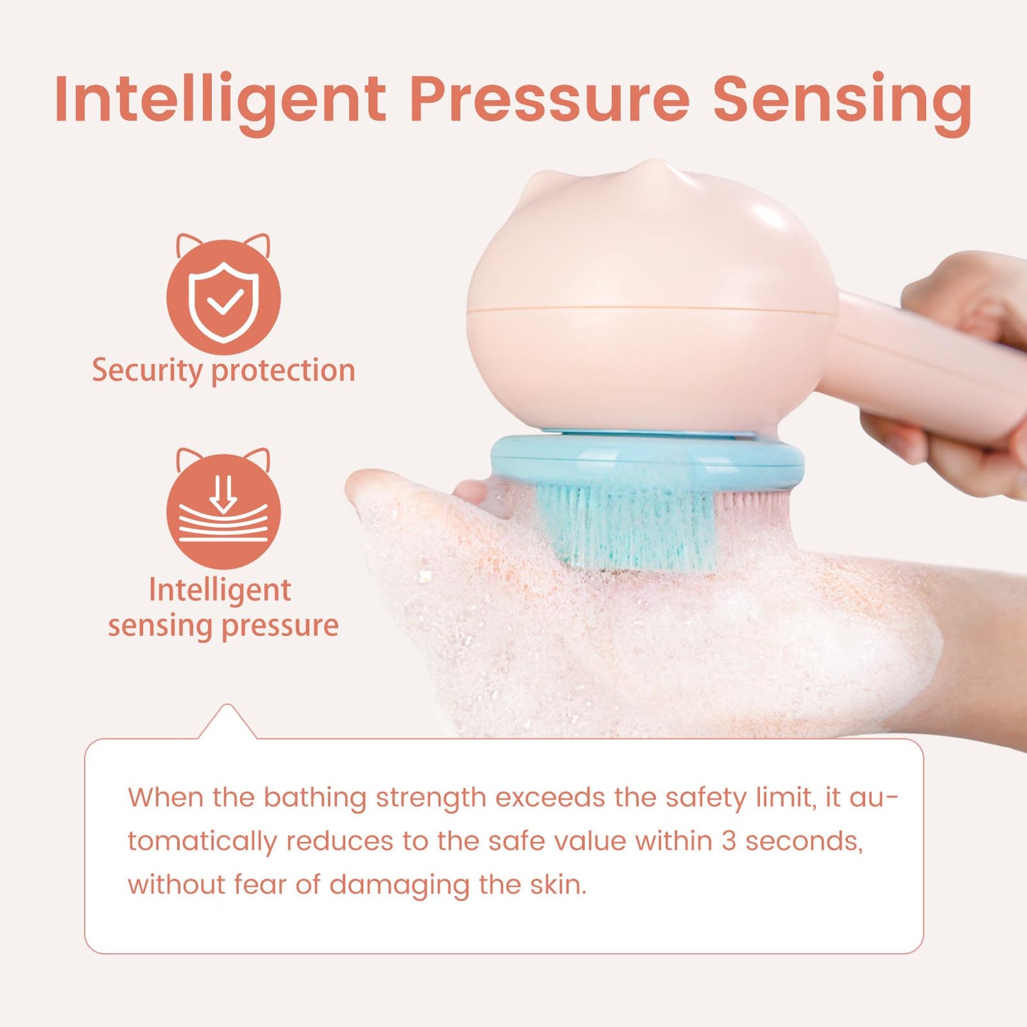 Oh, XIYU Electric Back Scrubber, waterproof body brush with 2 heads, 3 speeds. For shower cleansing, massaging, and exfoliating, berry pink color.
