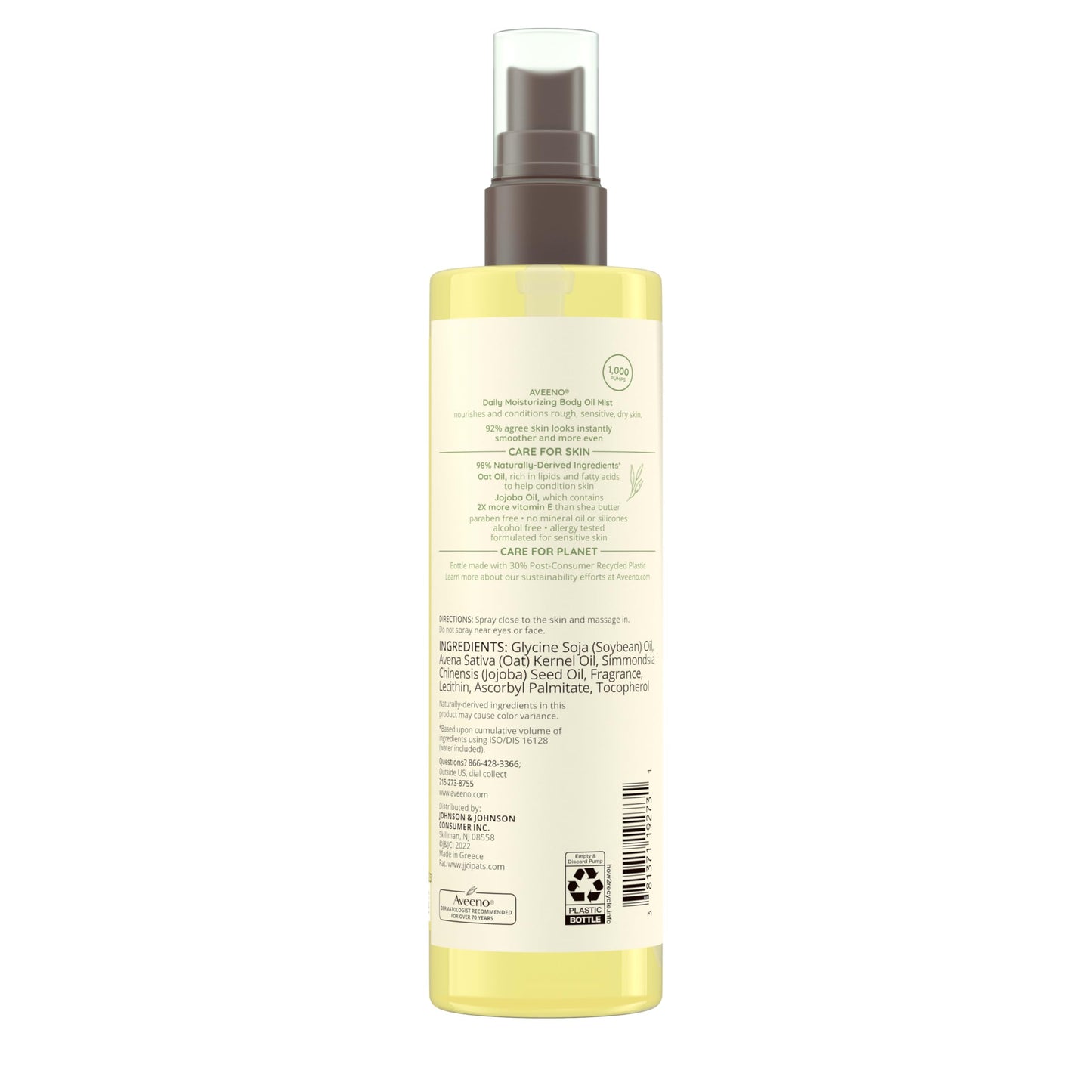 Aveeno Daily Body Oil Mist with Oat & Jojoba – 6.7 fl oz