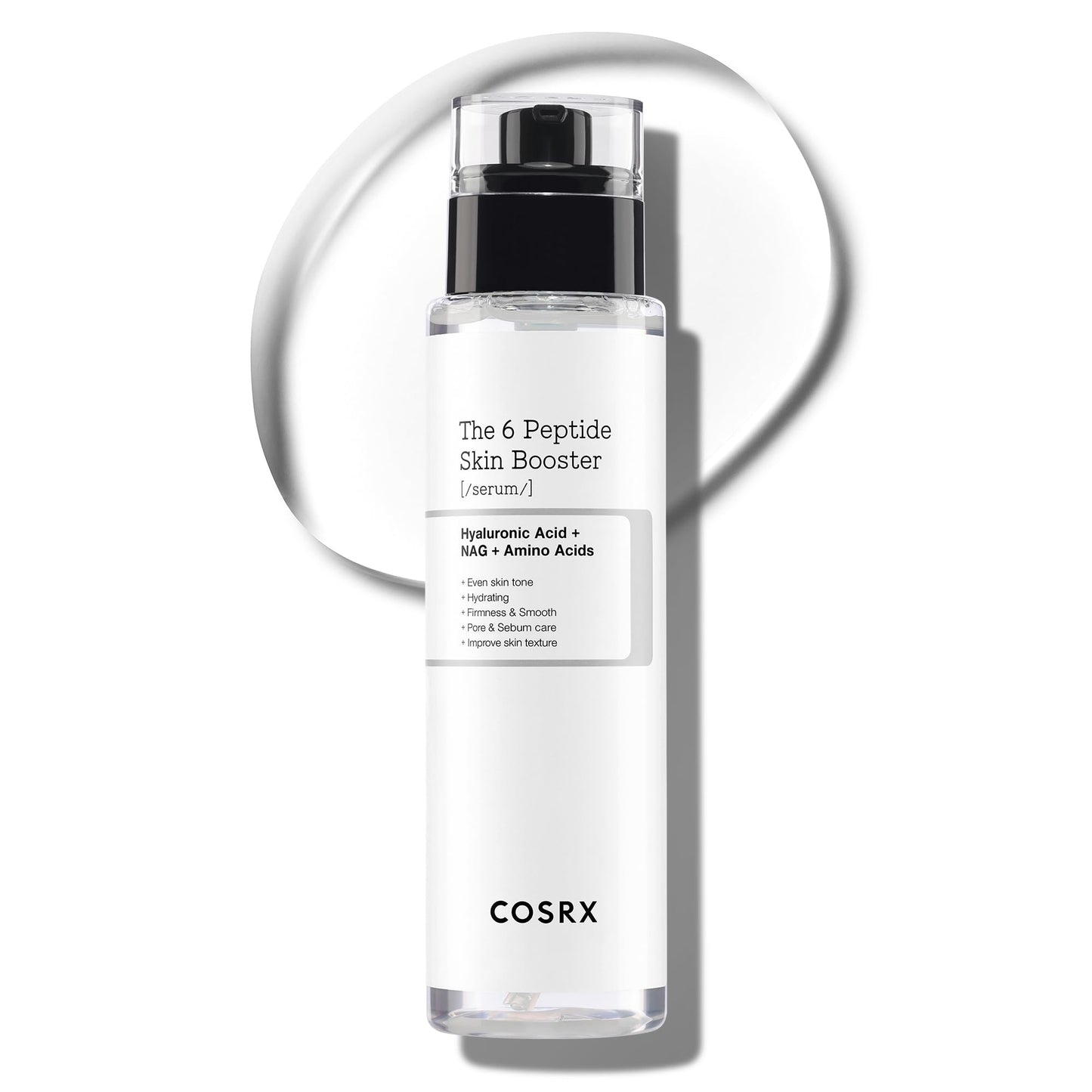 COSRX 6X Peptide Collagen Booster Toner 150ml, with Niacinamide and Hyaluronic Acid, paraben-free.