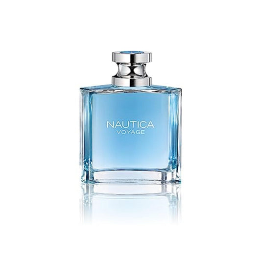 Nautica Voyage Men’s Eau de Toilette 3.3 fl oz with fresh apple and cedarwood notes.