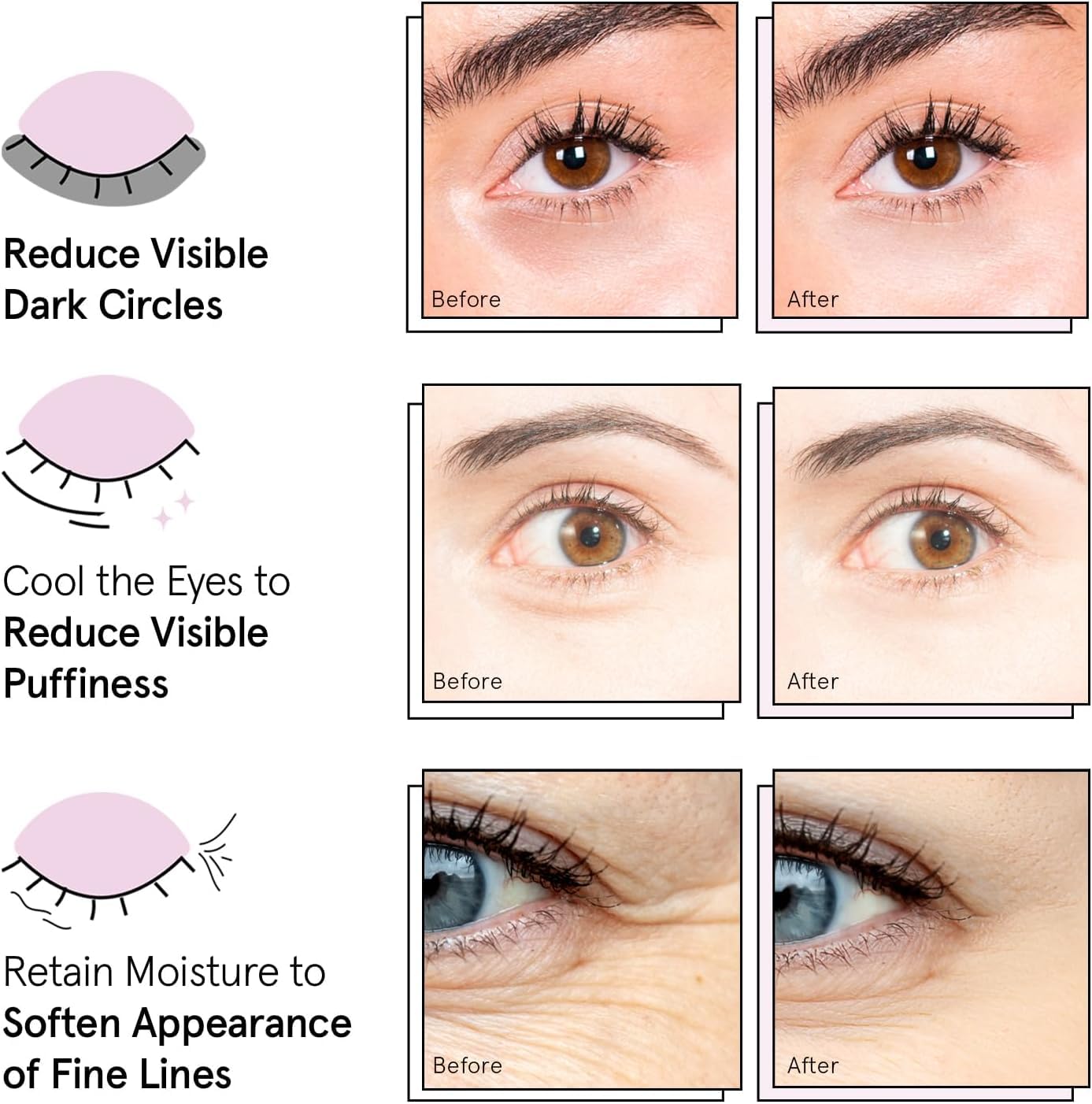 under eye masks soothe dark circles, wrinkles, and bags. Vegan gel patches, 24 pairs