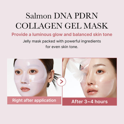 medicube Salmon DNA PDRN pink collagen jelly gel mask | korean skincare, 28g, 4ea