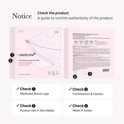 medicube Salmon DNA PDRN pink collagen jelly gel mask | korean skincare, 28g, 4ea