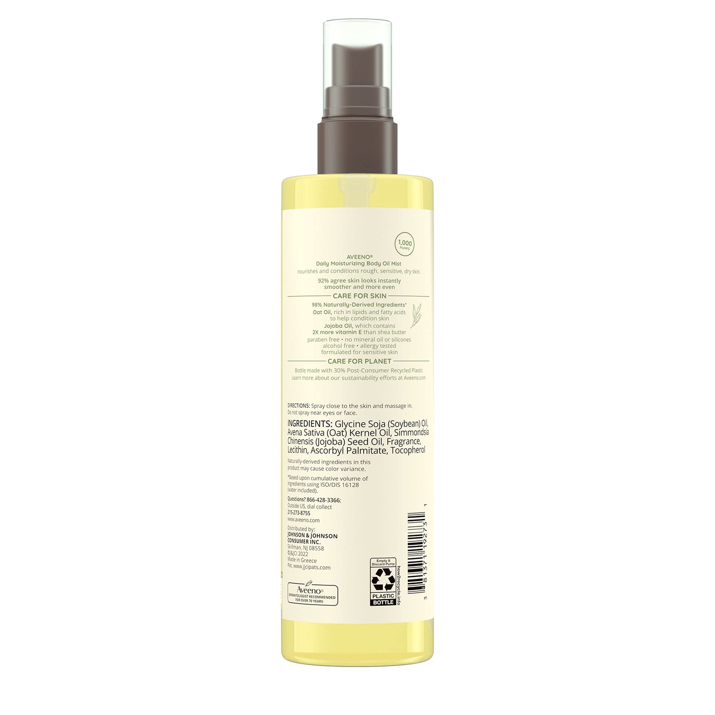 Aveeno Daily Body Oil Mist with Oat & Jojoba – 6.7 fl oz