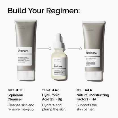 Hyaluronic Acid 2% + B5 serum with ceramides provides multi-depth hydration for plumper,