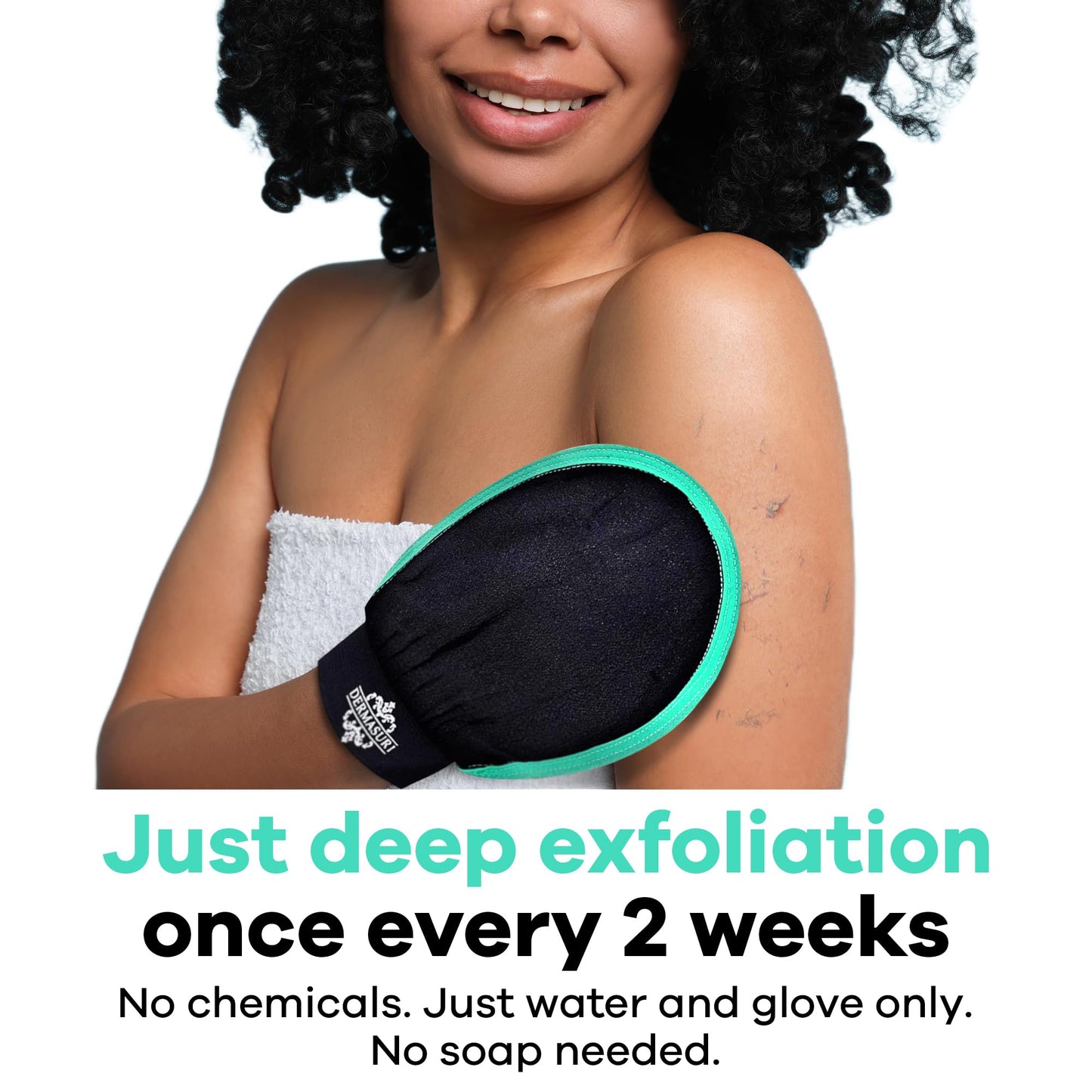 Dermasuri Deep Exfoliating Glove, Korean body scrub mitt for dead skin removal, smooth skin care, 1 pack.