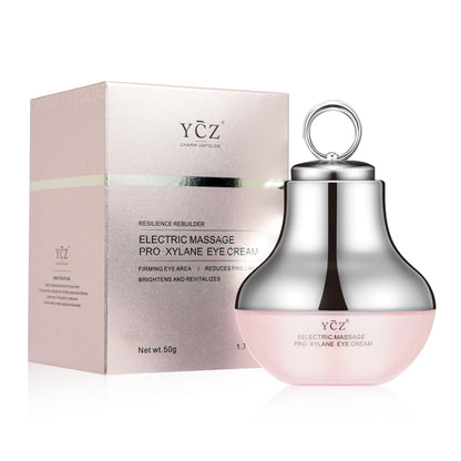 ChatGPT: Ycz Electric Massage Eye Cream with gentle vibration refreshes tired eyes, reduces dark circles, firms skin, smooths fine lines, and moisturizes for anti-wrinkle care.