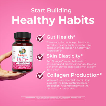 MaryRuth Probiotic Beauty Capsules – Vegan Collagen & Skin Support, 60 Count