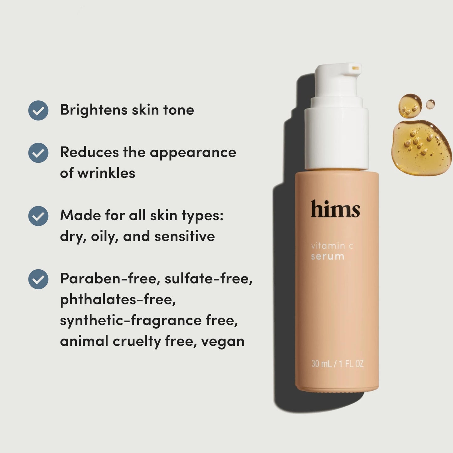 hims Vitamin C Serum for Men – Brightens, Evens Tone, 1 fl oz