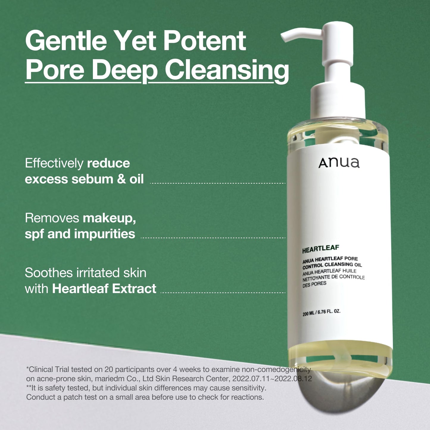 Anua Heartleaf Cleansing Oil removes makeup, blackheads, and controls pores.