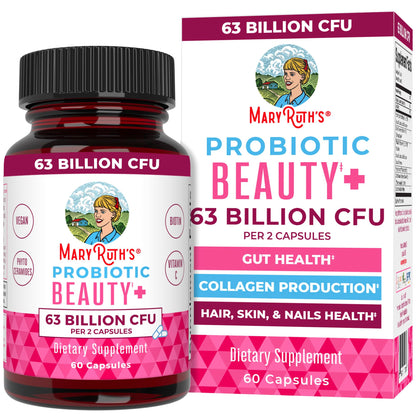 MaryRuth Probiotic Beauty Capsules – Vegan Collagen & Skin Support, 60 Count
