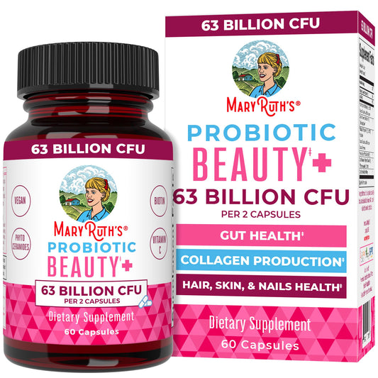 MaryRuth Probiotic Beauty Capsules – Vegan Collagen & Skin Support, 60 Count