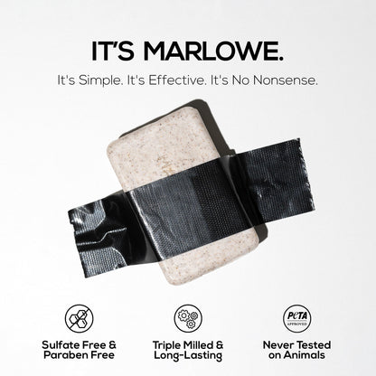 MARLOWE. No.102 Body Scrub Soap 7oz, exfoliates and revitalizes with shea butter, olive oil, and green tea.